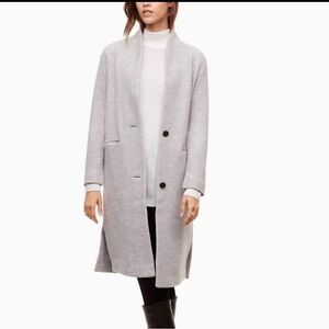 Aritzia Babaton Dujardin Jacket Light Gray Wool
